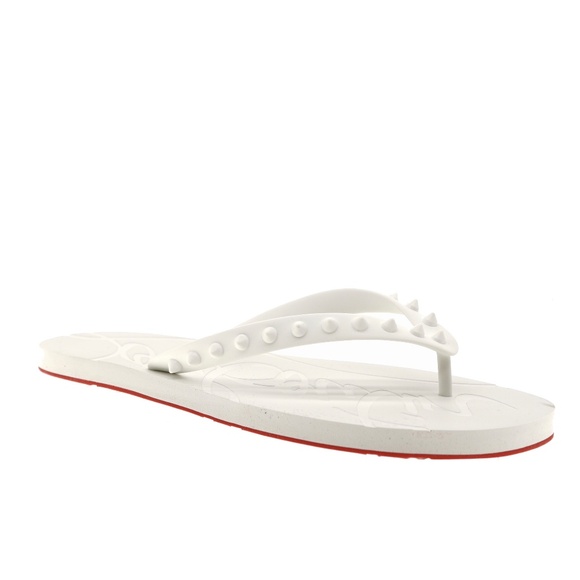 Christian Louboutin Loubi Flip Flop White Rubber Size 11 US New main image 5